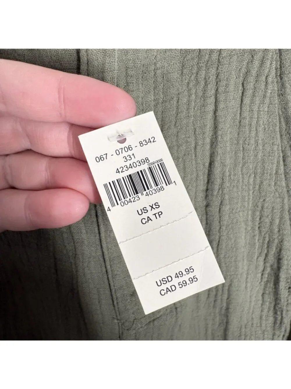 Aerie Women XS Olive Green Cotton Gauze Pleated Daybreak Trouser Shorts NWT - Picture 11 of 12